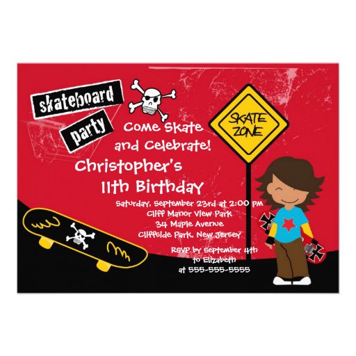 Skateboard Invitations Birthday Party 6
