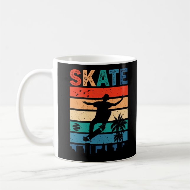 Skate Skateboarder Gift Skateboard Retro Coffee Mug (Left)