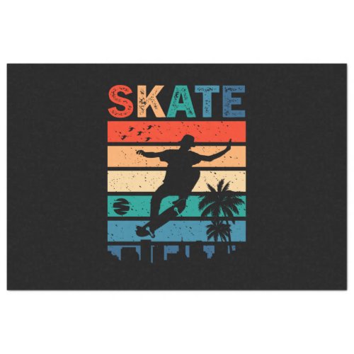 Skate Skateboarder Gift Skateboard Retro Tissue Paper