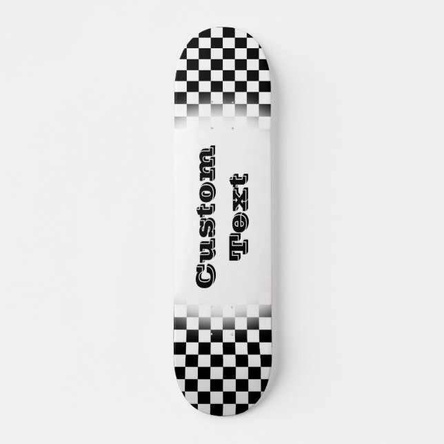 Skate-skateboards Checker Pattern-black and white  Skateboard (Front)