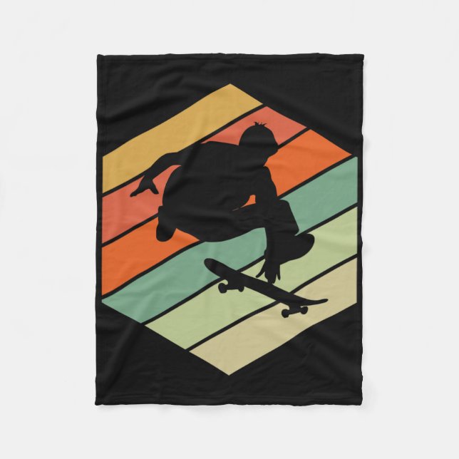 Skate Skater Skateboarder Skateboarding Gift Vinta Fleece Blanket (Front)