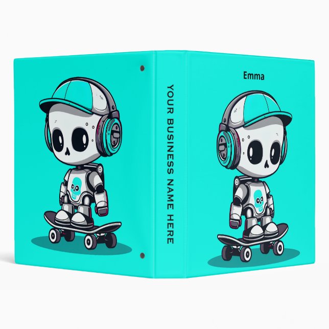 Skate SkullBot 3 Ring Binder (Background)