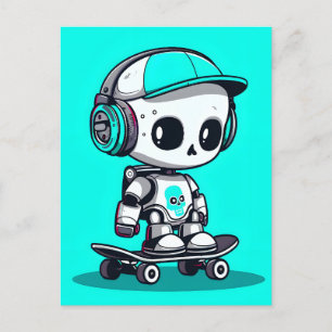Skate SkullBot Announcement Postcard