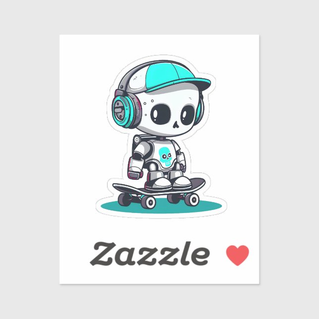 Skate SkullBot Sticker (Sheet)
