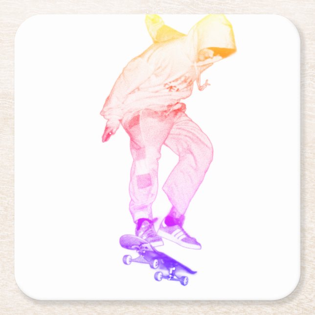 SKATE SQUARE PAPER COASTER (Front)
