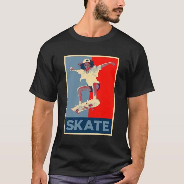 Skate - Street Art Skateboarding Pop Art Skater T-Shirt (Front)