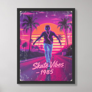 Skate Vibes – 1985 Neon Retro Poster