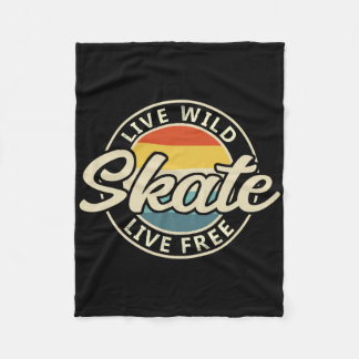 Skate Vintage 80s 90s Retro 1  Fleece Blanket