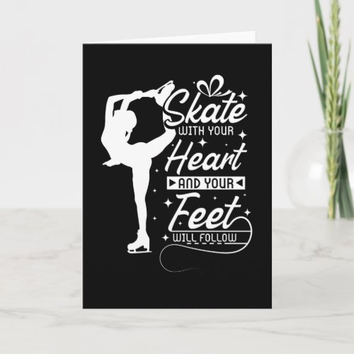 Skate With You Heart ice skating Card