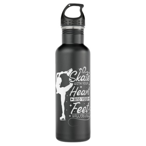 Skate With You Heart ice skating Stainless Steel Water Bottle