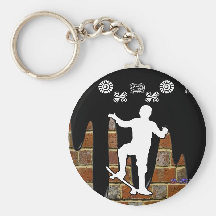 SKATEBOAR BOY BRICK BACKGROUND PRODUCTS KEYCHAIN