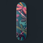 Skateboard<br><div class="desc">A psychedelic digital drawing inspired by nature and the unique colors and shapes of dragonflies. This design features a colorful dragonfly pattern against an abstract blue background of cattails and water.</div>
