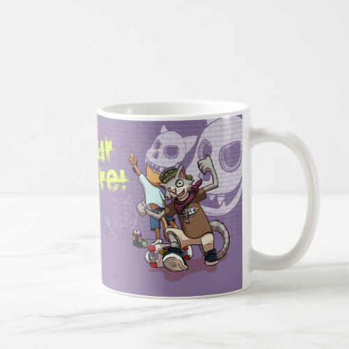 Skateboard Alley Cats Graffiti Cartoon Coffee Mug