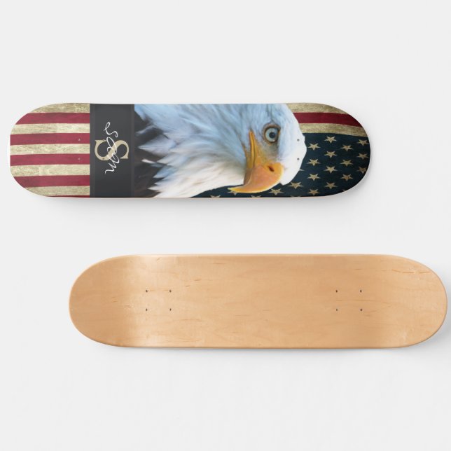skateboard American BALD EAGLE SMILING Skull | Zazzle