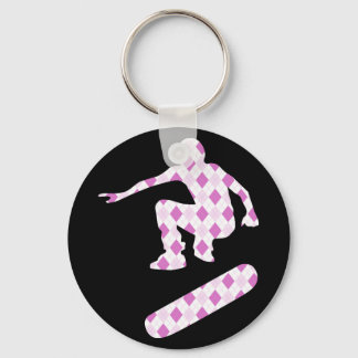 skateboard argyle silhouette keychain