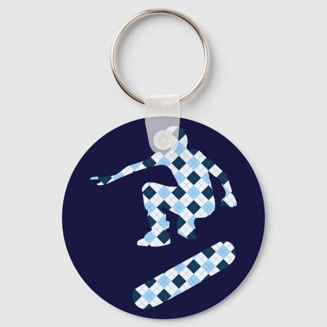 skateboard argyle silhouette keychain (Front)