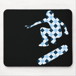 skateboard. argyle silhouettes. mouse pad