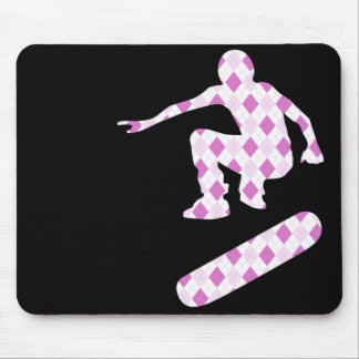skateboard. argyle silhouettes. mouse pad