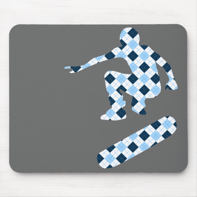 skateboard. argyle silhouettes. mouse pad (Front)