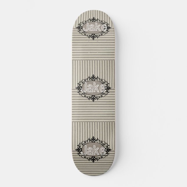 Skateboard Beige Black Stripe (Front)