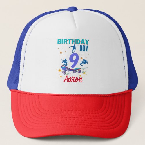 Skateboard Birthday Boy Party Colorful  Trucker Hat