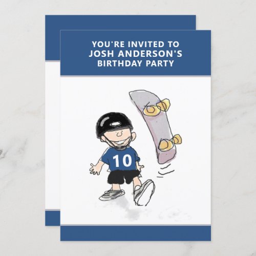 Skateboard Birthday Invitations