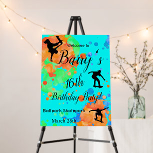 Skateboard Birthday Party Foam Board