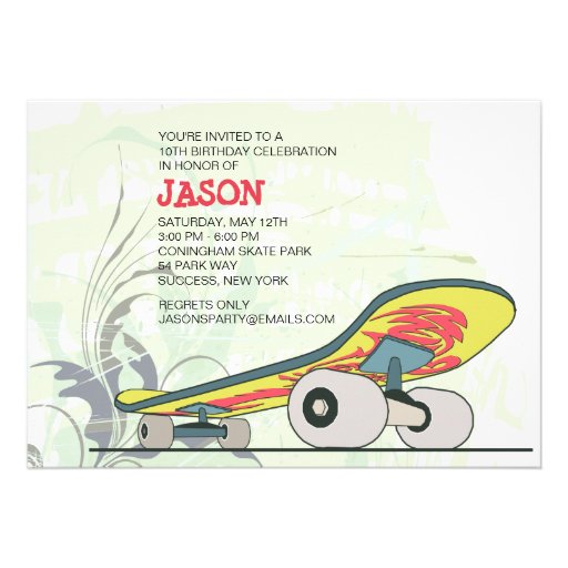 Skateboard Birthday Cards, Skateboard Birthday Card Templates, Postage ...