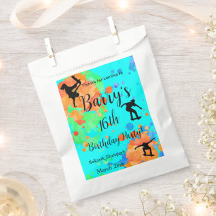 Skateboard Birthday Party Thank You Favor Bag