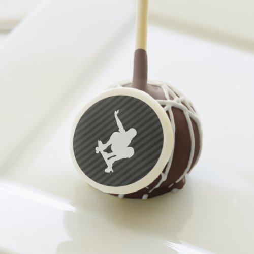 Skateboard Black  Dark Gray Stripes Cake Pops