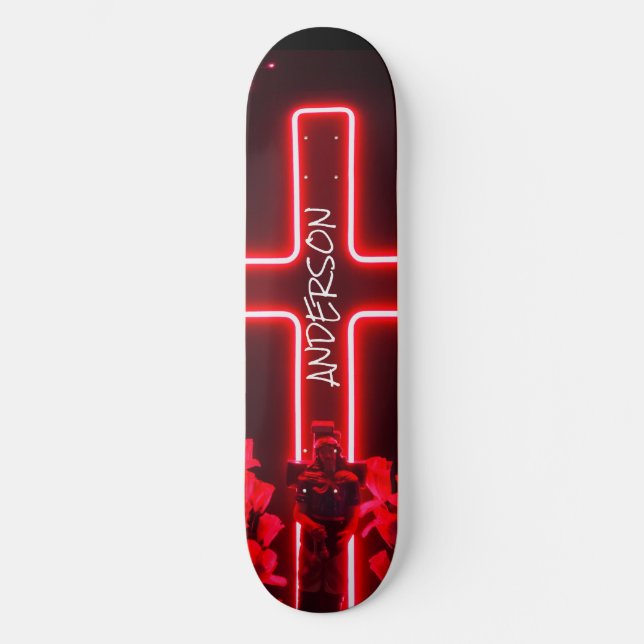 Skateboard Black Neon Cross (Front)