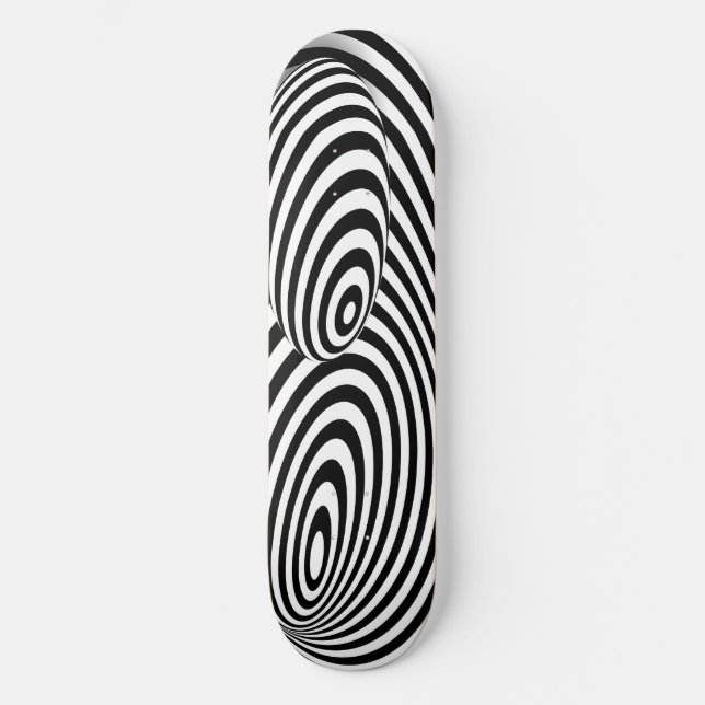 skateboard Black White 3d Line Distortion Illusion (Front)