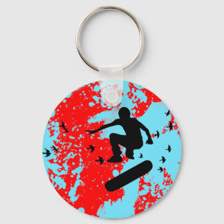 skateboard. board with birds. keychain