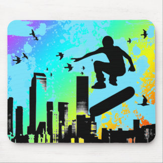 skateboard. board with birds. mouse pad