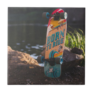 Skateboard Born To Ride Ceramic Tile