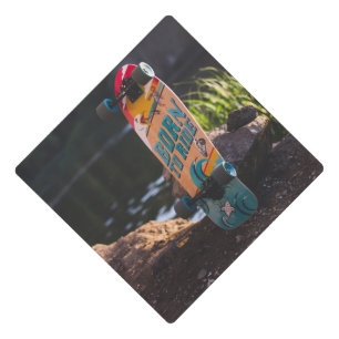 Skateboard Born To Ride Graduation Cap Topper