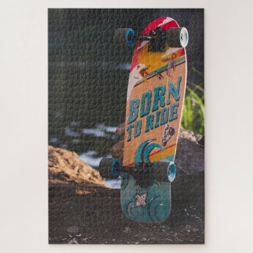 Skateboard Born To Ride Jigsaw Puzzle