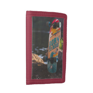 Skateboard Born To Ride Tri-fold Wallet