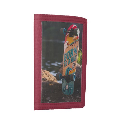 Skateboard Born To Ride Trifold Wallet