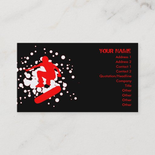 Customizable skateboard bubbles : 2-sided : business card template
