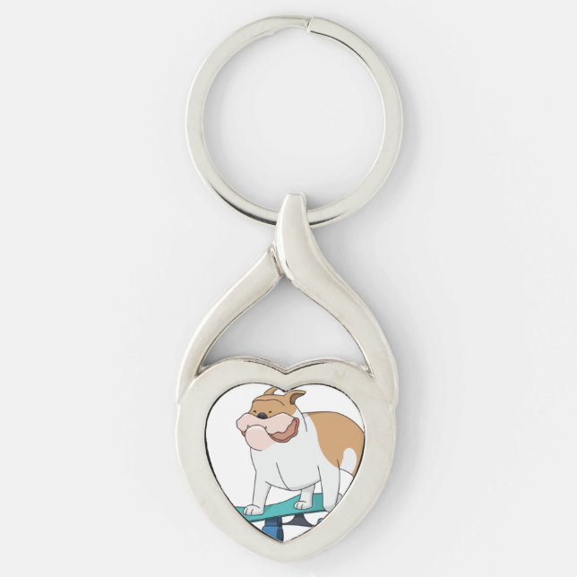 skateboard bulldog keychain (Front)