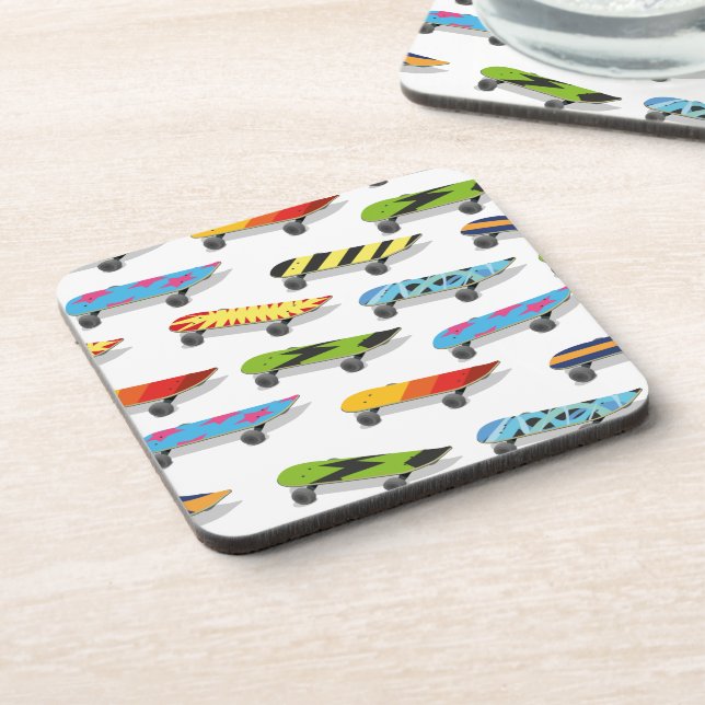 Skateboard Cartoon. Beverage Coaster (Left Side)