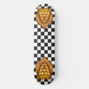 skateboard Checkerboard Rustic Lion King Crown