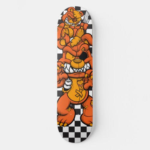 Skateboard Checkerboards Orange Teddies 