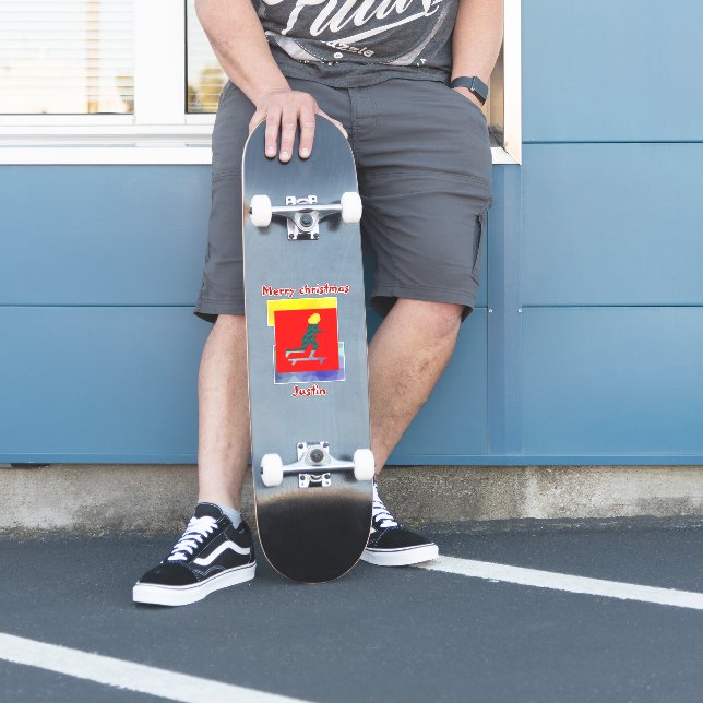 skateboard christmas gift, personalized name sticker (Skater)