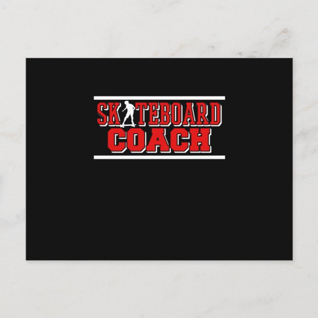 Skateboard Coach Skateboarder Skateboarding Skater Invitation Postcard (Front)