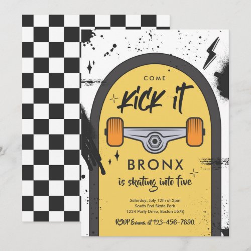 Skateboard Come Kick It Urban Sport Birthday Party