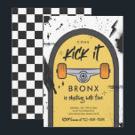 Skateboard Come Kick It Urban Sport Birthday Party Invitation<br><div class="desc">Skateboard Come Kick It Urban Sport Birthday Party Invitation
All designs are © PIXEL PERFECTION PARTY LTD</div>