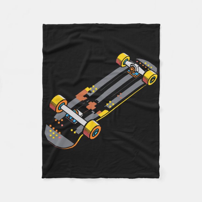 Skateboard Comic Style Skateboarding Fan  Fleece Blanket (Front)