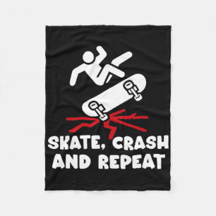 Skateboard Crash Accident Survivor Get Well Skateb Fleece Blanket